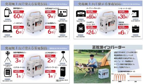 工進 カセットガス専用インバーター発電機 GV-9ig(0.9kVA): 農機